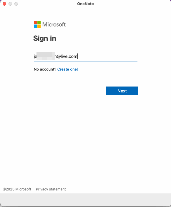 enter Microsoft Account.