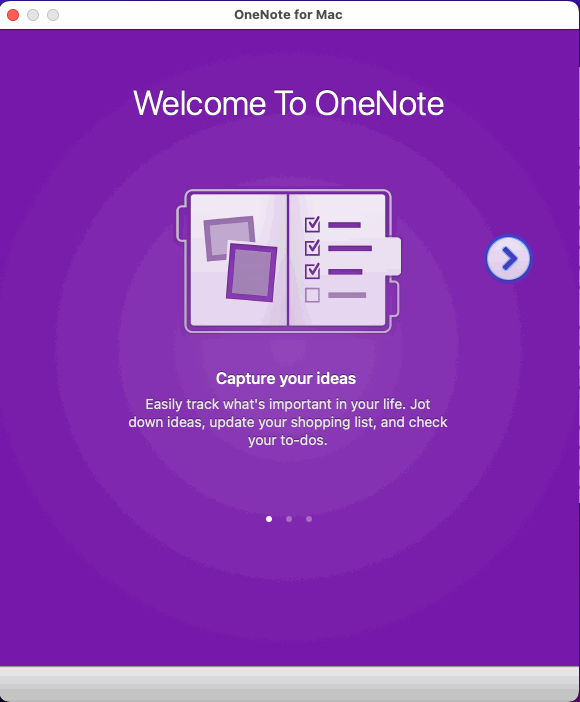 launch OneNote to sign in account