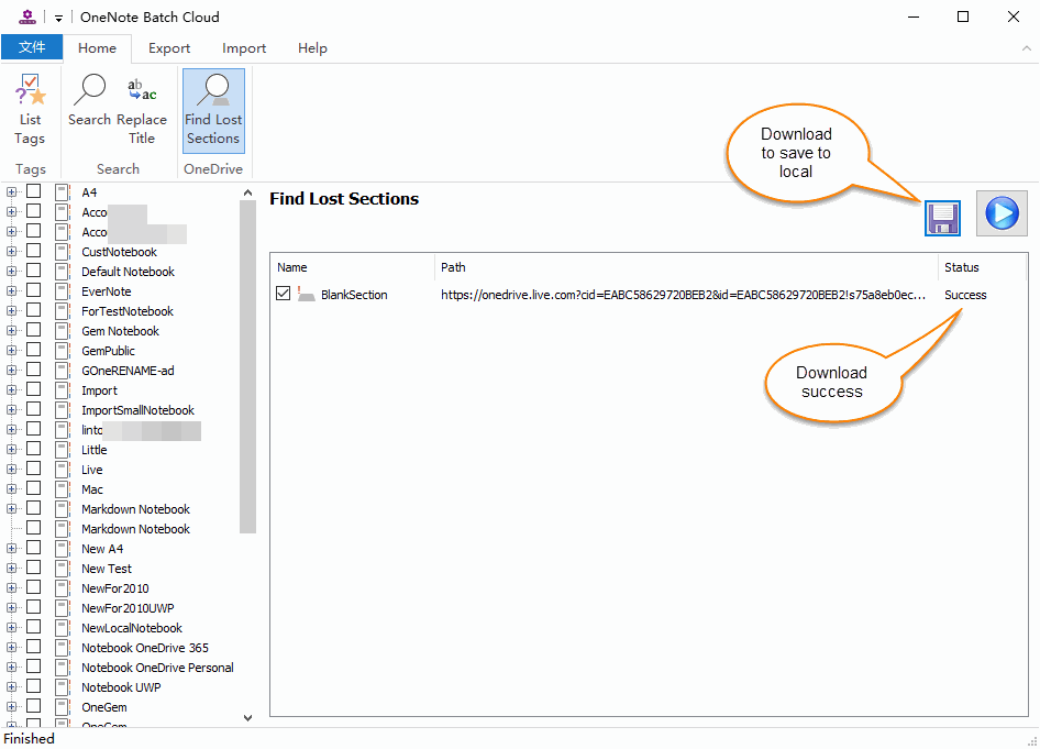 Download and Save Section Files